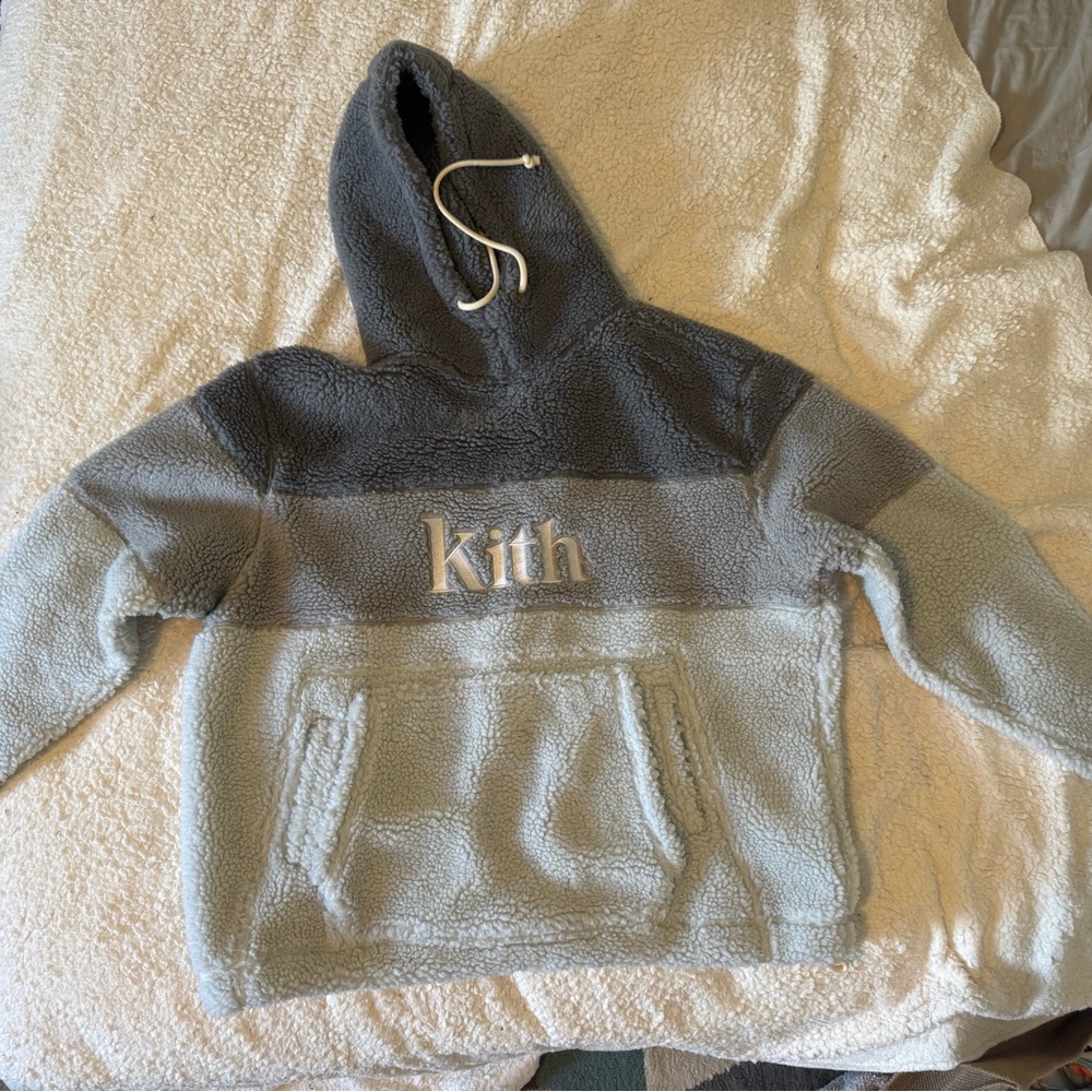 KITH SHERPA DOUBLE POCKET HOODIE - PEARL BLUE